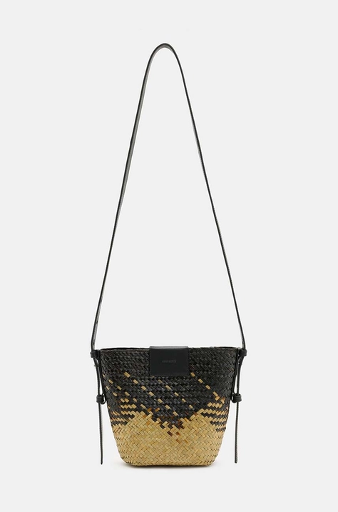 AllSaints poseta EBRO STRAW CROSSBODY culoarea negru, W075XA