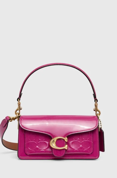 Kožená kabelka Coach Tabby 20 ružová farba, CM556