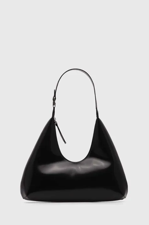 Usnjena torbica By Far črna barva, 19PFAMRSBLWLAR