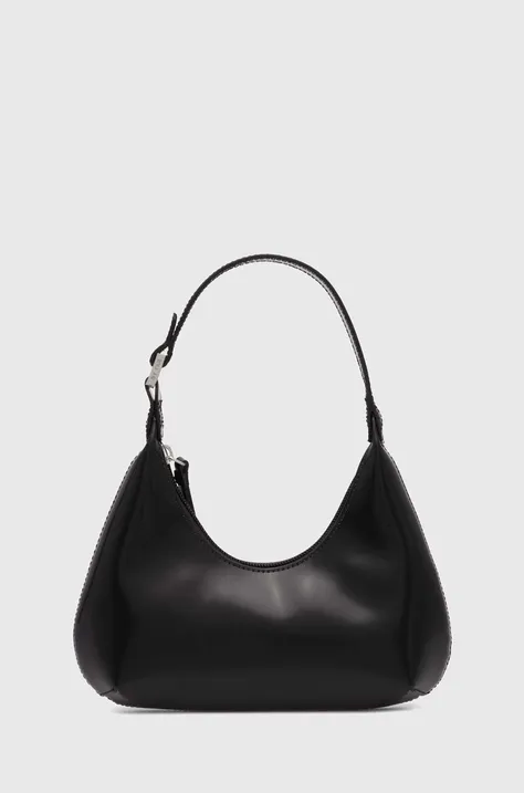 Kožená kabelka By Far černá barva, 20PFBASBLWSMA