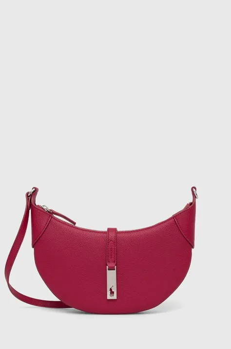 Usnjena torbica Polo Ralph Lauren roza barva, 428895802