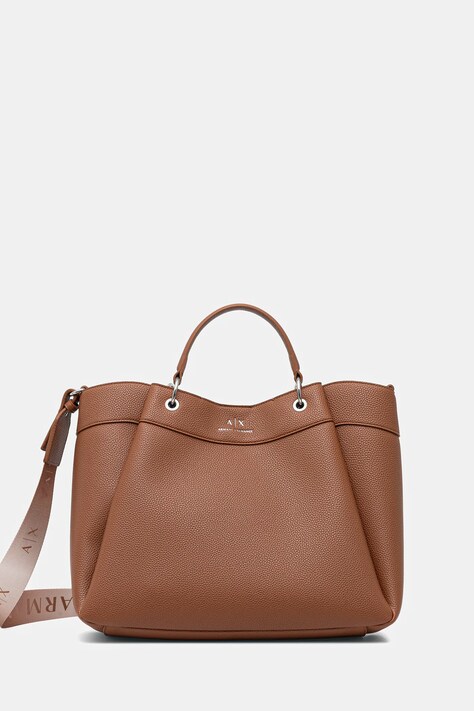 Kabelka Armani Exchange hnědá barva