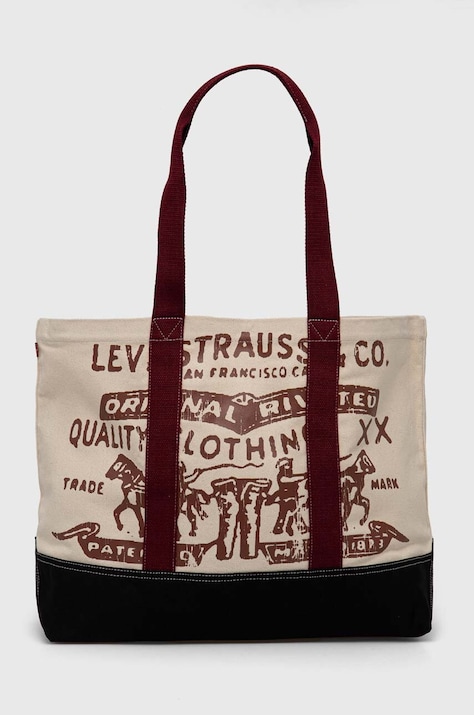 Levi's geanta de bumbac culoarea bej, 000AA-0000