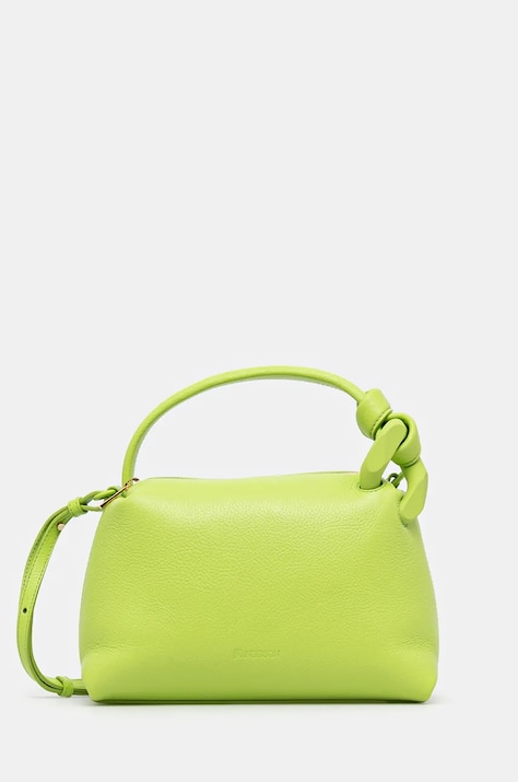 Кожена чанта JW Anderson The Jwa Small Corner Bag в зелено HB0619.LA0332.526