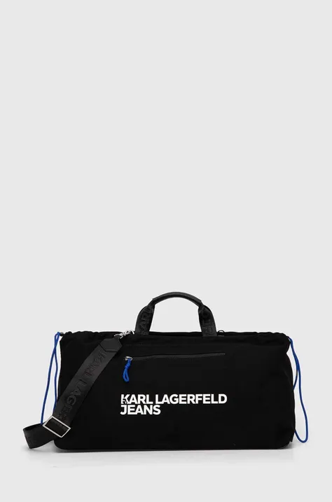 Памучна чанта Karl Lagerfeld Jeans в черно