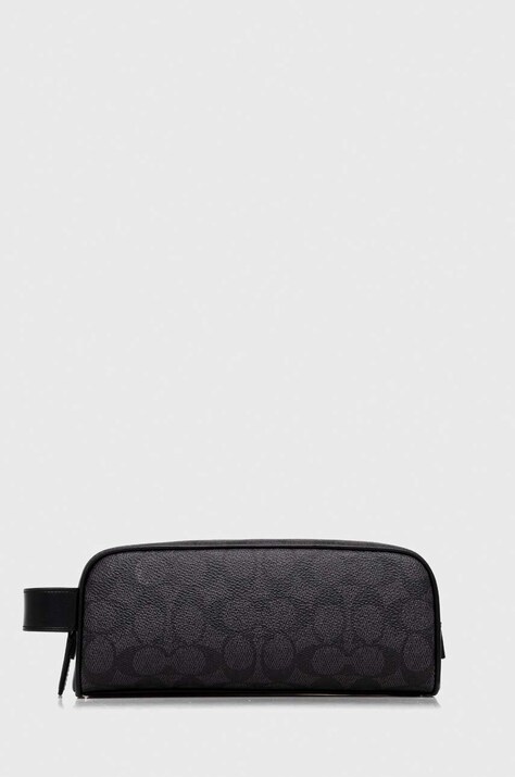 Кожаная косметичка Coach цвет серый