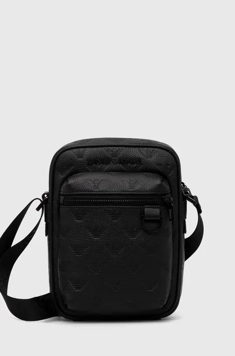 Шкіряна сумка Emporio Armani колір чорний