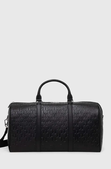 Kožená taška Karl Lagerfeld čierna farba