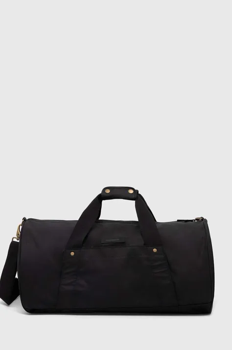 Τσάντα Barbour Explorer Wax Duffle Bag χρώμα: μαύρο, UBA0566