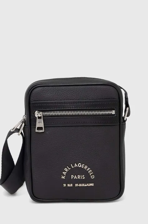 Кожена чанта през рамо Karl Lagerfeld в черно 542451.815922