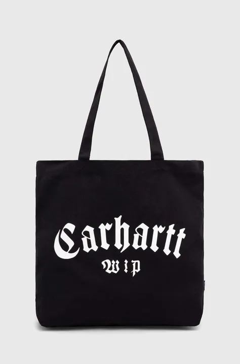 Βαμβακερή τσάντα Carhartt WIP Canvas Graphic Tote Large χρώμα: μαύρο, I032928.21XXX
