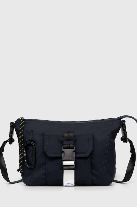 A.P.C. small items bag Besace Trek navy blue color PAAFH.H61734.IAK