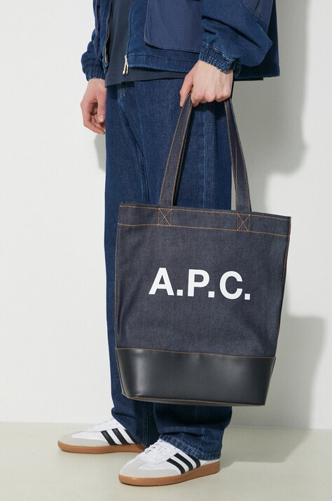Сумка A.P.C. tote axel — SS24-TOU0BT, темно-синій — фото 8