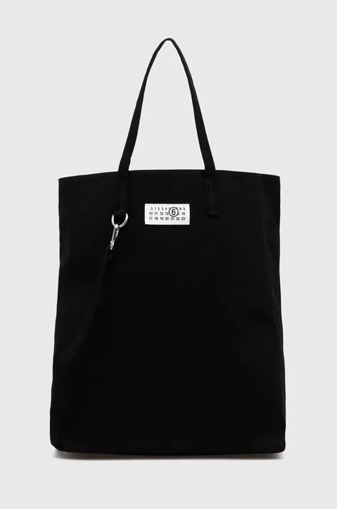 Τσάντα MM6 Maison Margiela Canvas Tote Bag χρώμα: μαύρο, SB5WC0011