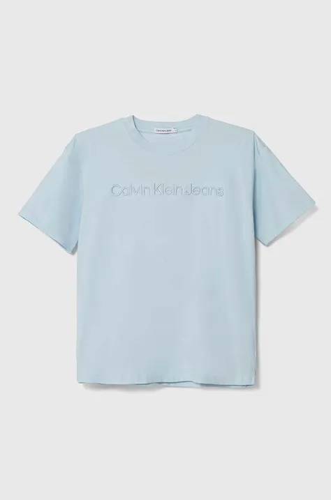 Dječja majica kratkih rukava Calvin Klein Jeans s aplikacijom