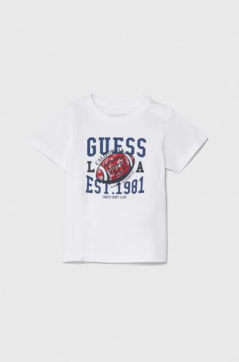 Μπλουζάκι μωρού Guess χρώμα: άσπρο
