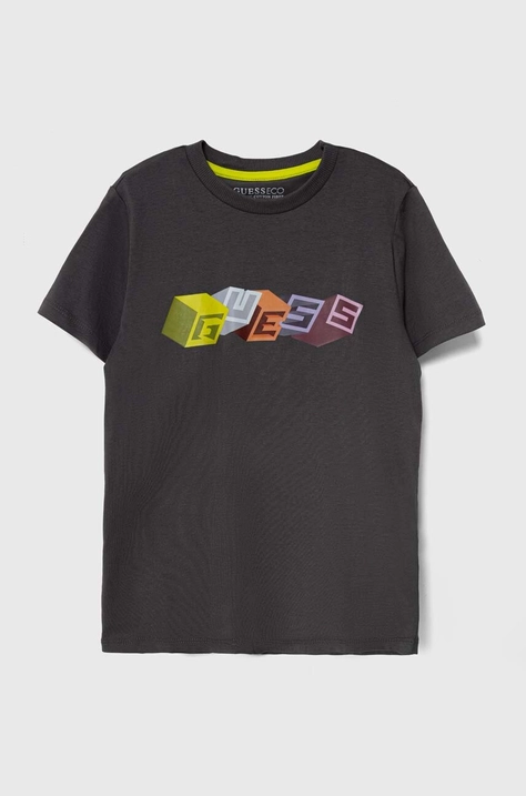 Guess t-shirt in cotone per bambini colore grigio