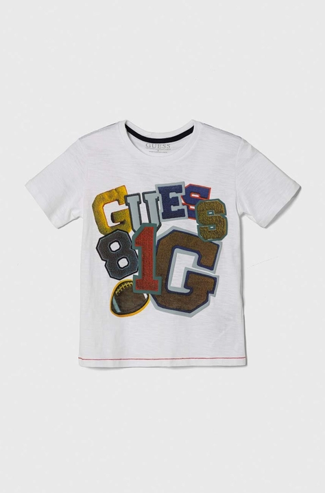 Guess t-shirt in cotone per bambini colore bianco