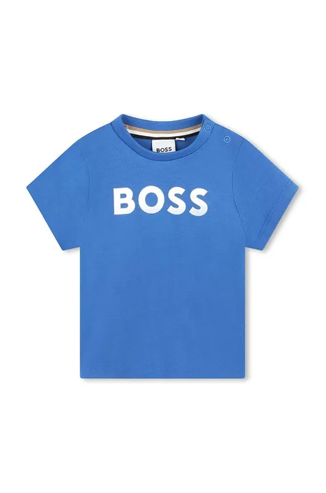 Детская хлопковая футболка BOSS с принтом