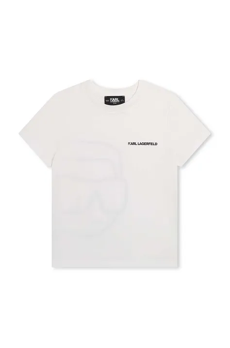 Παιδικό βαμβακερό μπλουζάκι Karl Lagerfeld χρώμα: άσπρο