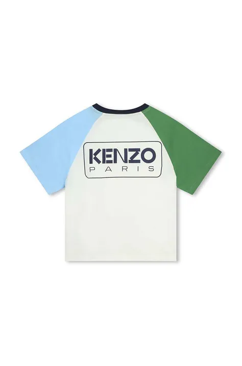 Παιδικό βαμβακερό μπλουζάκι Kenzo Kids χρώμα: άσπρο
