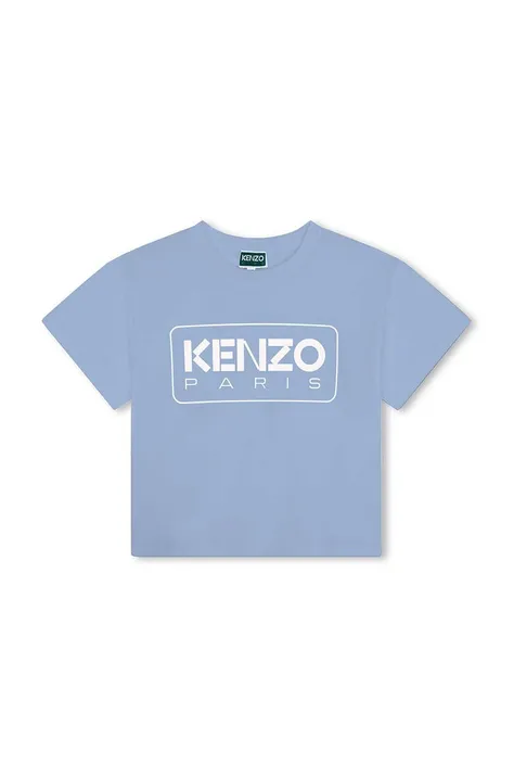 Kenzo Kids t-shirt bawełniany dziecięcy kolor niebieski z nadrukiem