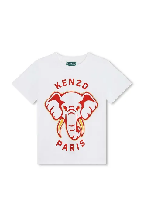 Dječja pamučna majica kratkih rukava Kenzo Kids boja: bijela, s tiskom