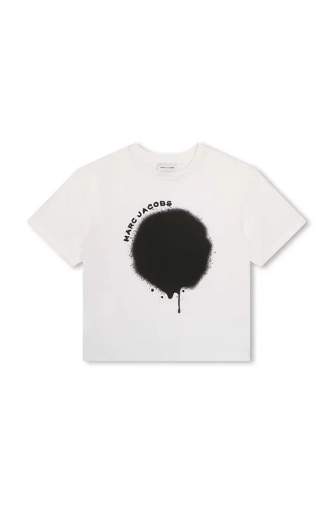 Otroška bombažna kratka majica Marc Jacobs bela barva