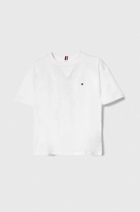 Tommy Hilfiger t-shirt bawełniany dziecięcy kolor biały gładki