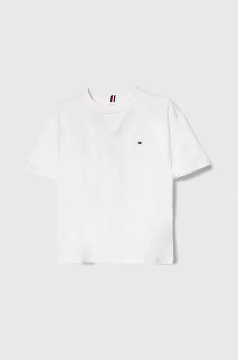 Dječja pamučna majica kratkih rukava Tommy Hilfiger boja: bijela, bez uzorka