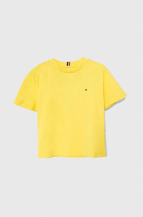 Дитяча бавовняна футболка Tommy Hilfiger колір жовтий однотонний