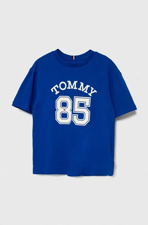 Детская хлопковая футболка Tommy Hilfiger с принтом