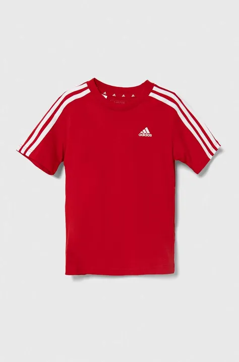 Дитяча бавовняна футболка adidas колір червоний з аплікацією