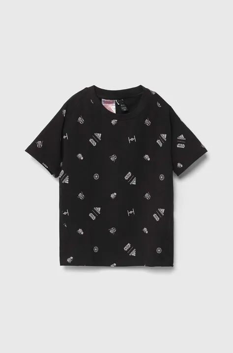 Παιδικό μπλουζάκι adidas x Star Wars χρώμα: μαύρο