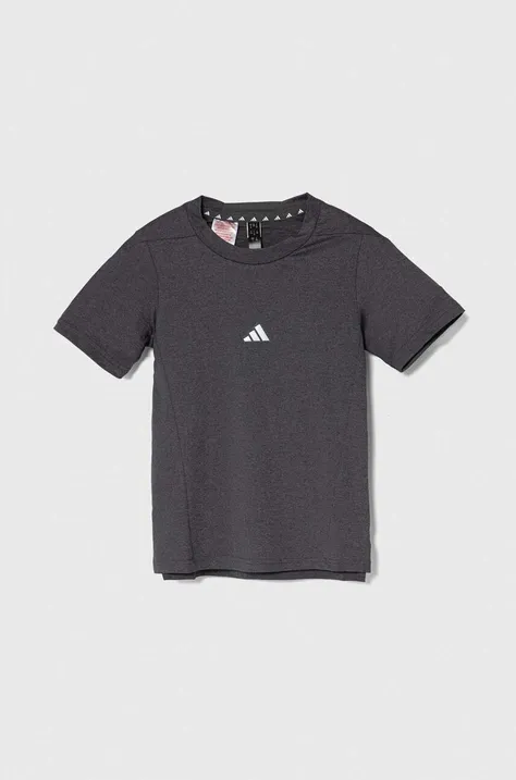 Detské tričko adidas šedá farba, s potlačou