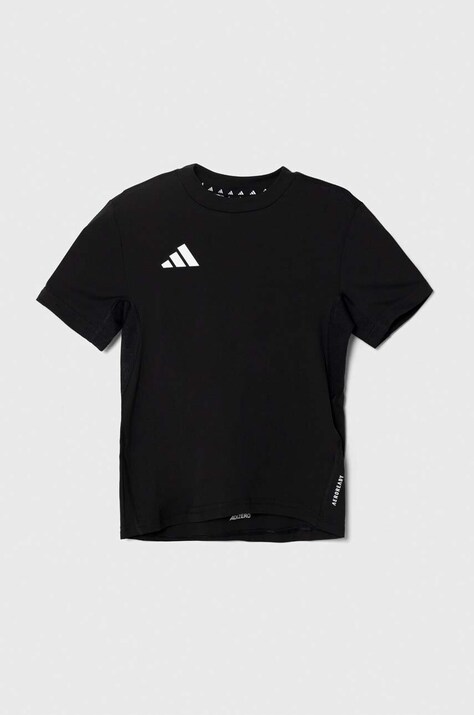 Otroška kratka majica adidas črna barva