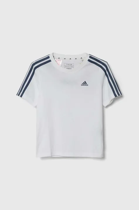 adidas t-shirt bawełniany dziecięcy kolor biały z nadrukiem