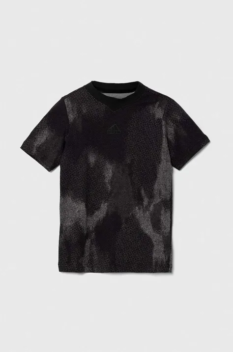 adidas tricou de bumbac pentru copii culoarea negru, modelator