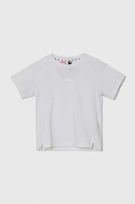 Tričko adidas biela farba, jednofarebný