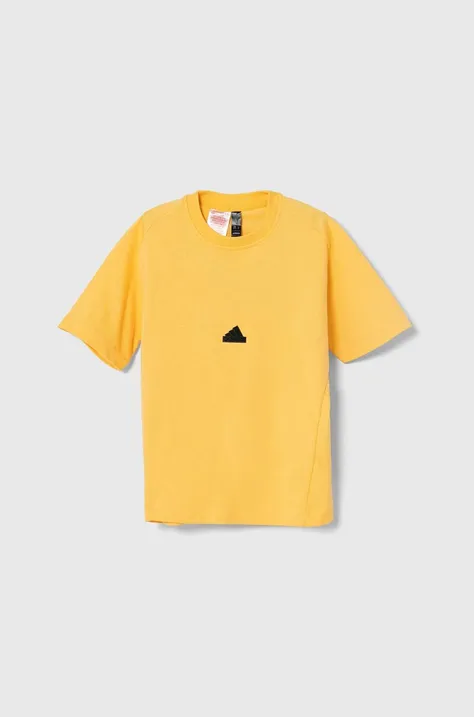 Дитяча футболка adidas колір жовтий однотонний