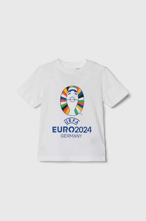 adidas Performance t-shirt bawełniany dziecięcy kolor biały z nadrukiem