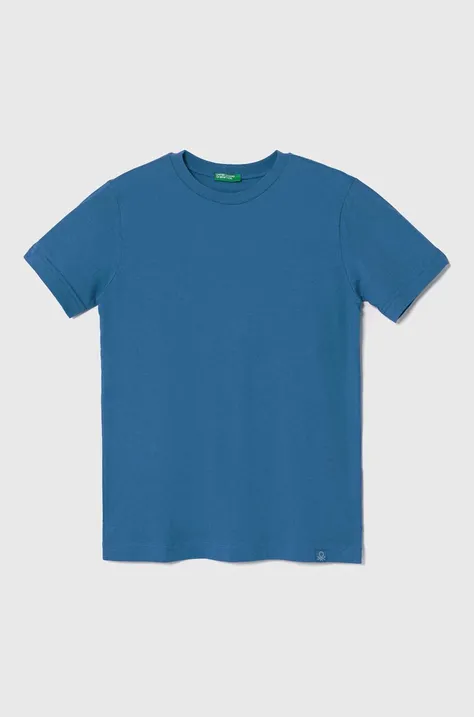 Dječja pamučna majica kratkih rukava United Colors of Benetton bez uzorka