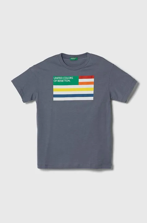 United Colors of Benetton gyerek pamut póló nyomott mintás