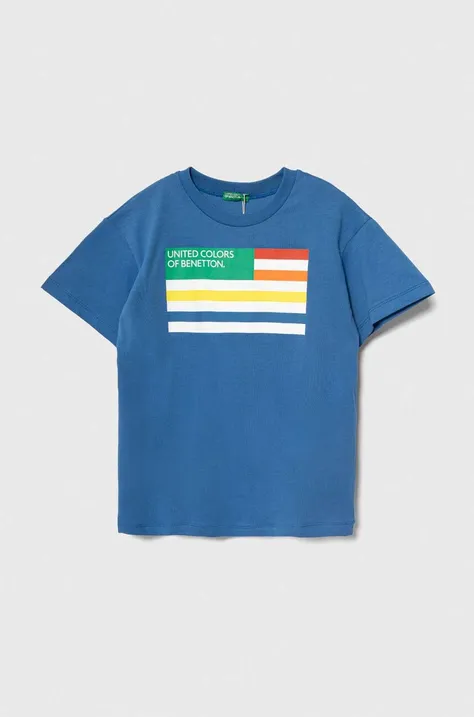 United Colors of Benetton gyerek pamut póló nyomott mintás