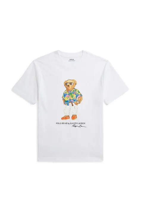 Dječja pamučna majica kratkih rukava Polo Ralph Lauren boja: bijela, s tiskom