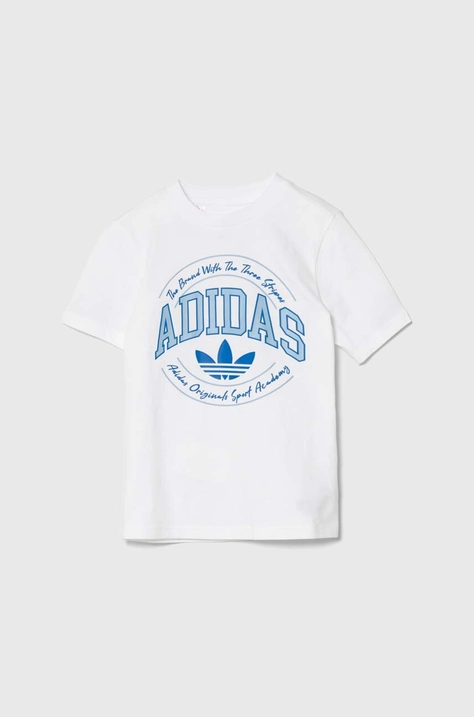 adidas Originals t-shirt bawełniany dziecięcy kolor biały z nadrukiem