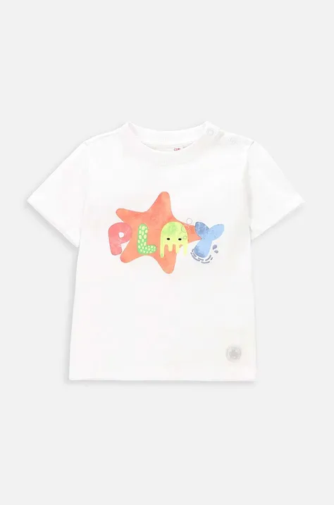 Coccodrillo t-shirt niemowlęcy kolor biały z nadrukiem