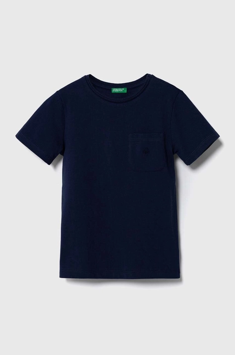 United Colors of Benetton t-shirt in cotone per bambini colore blu navy