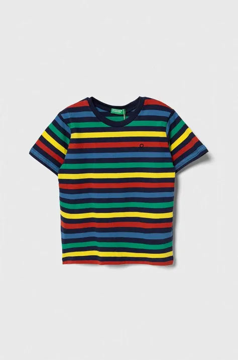 Dječja pamučna majica kratkih rukava United Colors of Benetton s uzorkom