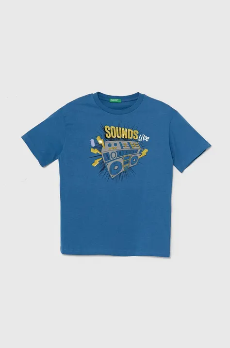 Детская хлопковая футболка United Colors of Benetton с принтом